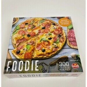 Goliath Foodie Pizza 300 Piece Jigsaw Puzzle W/ Recipie Included 19.5" x 14.25"